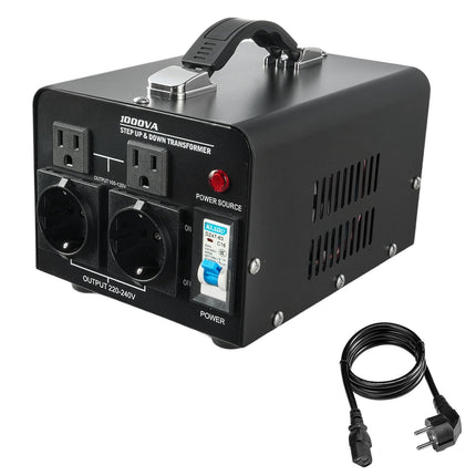 1000VA Step Up Down Voltage Converter, 110V-220V, US EU