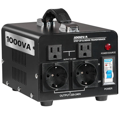 1000VA Step Up Down Voltage Converter, 110V-220V, US EU