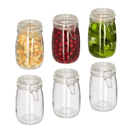 Bocaux de conservation de 1000 ml en lot de 6