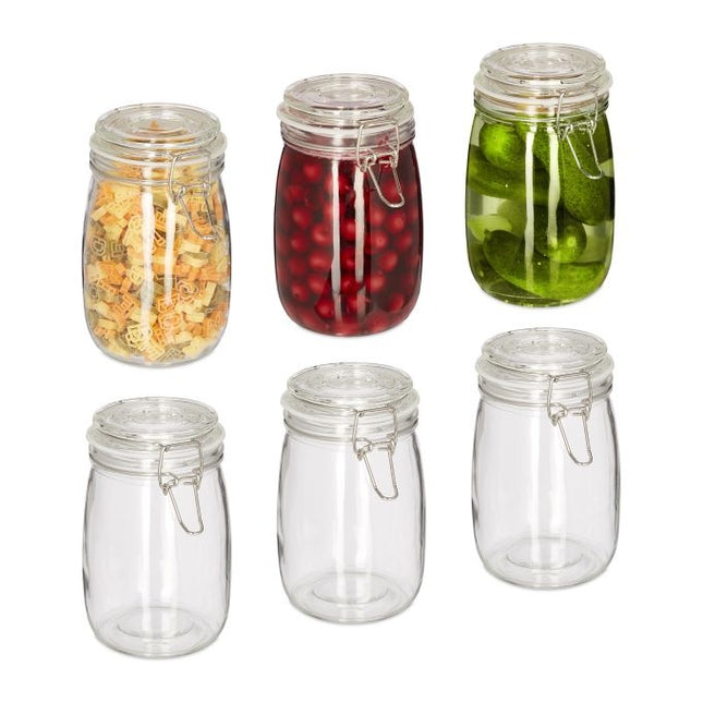 Bocaux de conservation de 1000 ml en lot de 6