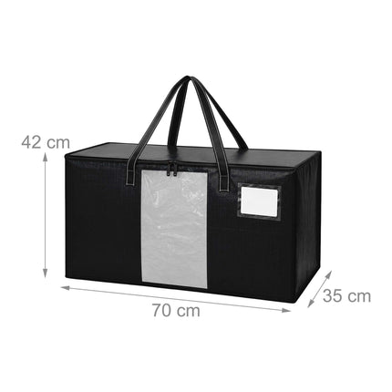 Sacs de rangement noirs de 100 L, lot de 4 – Imperméables, taille XXL