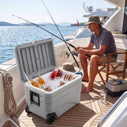 Glacière portable de 103 pintes avec roues et poignées