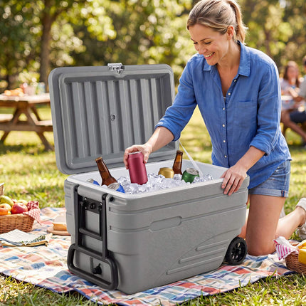 Glacière portable de 103 pintes avec roues et poignées