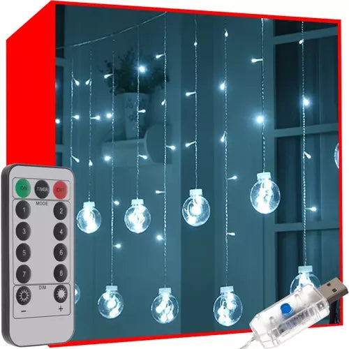 108LED USB-Lichtervorhang - kaltweiß KŚ19770 