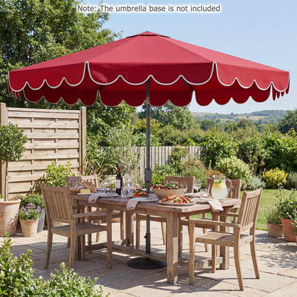 Parasol de terrasse de 3 m (10 pi) avec manivelle et bouton-poussoir d'inclinaison, rouge