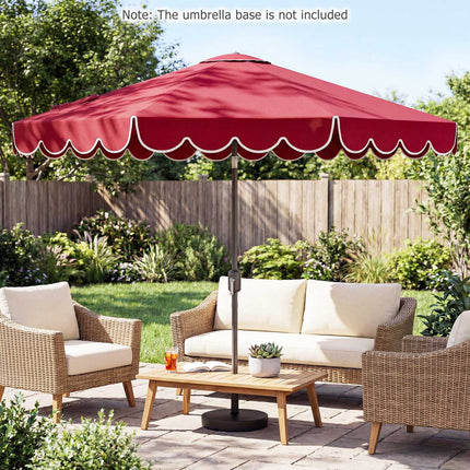 Parasol de terrasse de 3 m (10 pi) avec manivelle et bouton-poussoir d'inclinaison, rouge