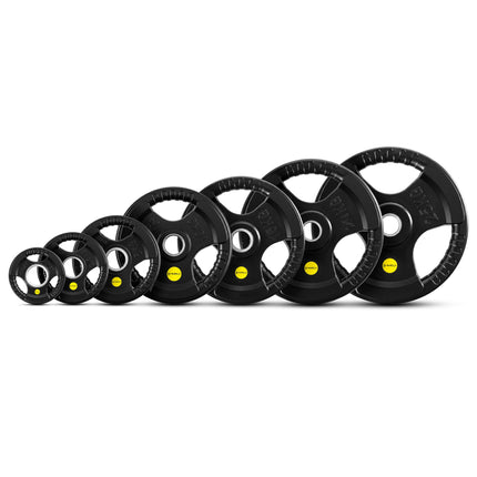 10 Kg Rubber-Coated Olympic Weight Plate, Tri-Grip