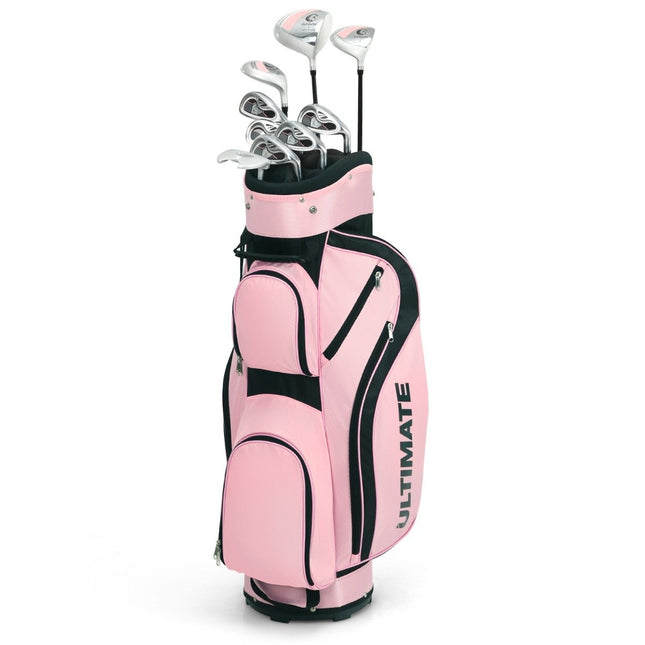 Ensemble de golf complet de 10 pièces, ensemble de clubs de golf pour femmes, cadeau de golf parfait, rose