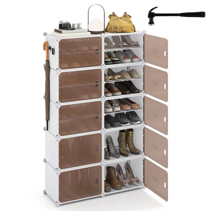Étagère à chaussures à 10 niveaux avec étagères réglables pour 40 paires