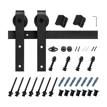 10ft Sliding Barn Door Hardware Kit, 330 lb Capacity, Black