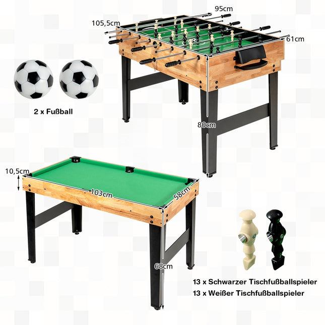 Table multi-jeux 10 en 1 : baby-foot, hockey, billard