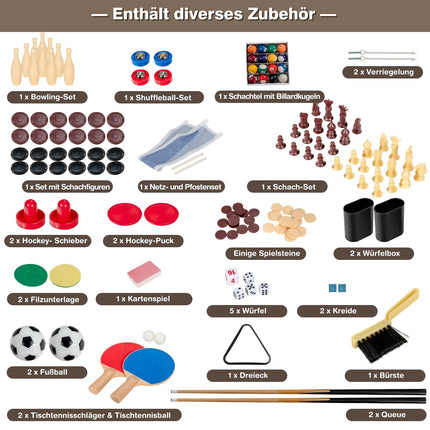 Table multi-jeux 10 en 1 : baby-foot, hockey, billard