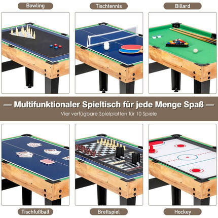 Table multi-jeux 10 en 1 : baby-foot, hockey, billard