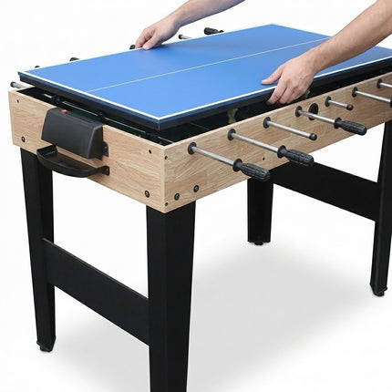 Ensemble de table multi-jeux 10 en 1 – Aspect bois, 81 × 125 × 61 cm