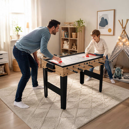 Ensemble de table multi-jeux 10 en 1 – Aspect bois, 81 × 125 × 61 cm