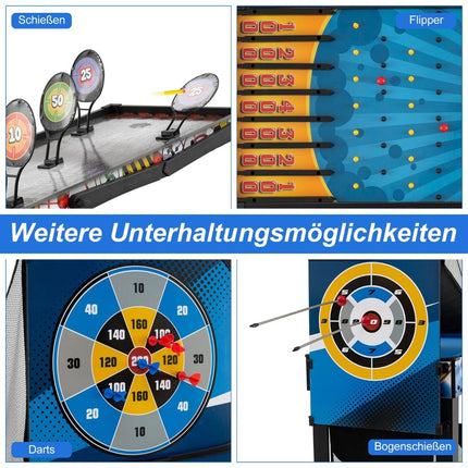 10-in-1 Multi-Spieltisch-Set mit Billard, Hockey, Tischtennis