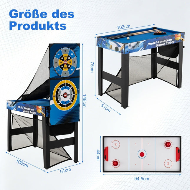 Ensemble de table multi-jeux 10 en 1 avec billard, hockey et tennis de table