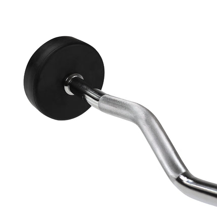 Barre de curl recouverte de caoutchouc de 10 kg