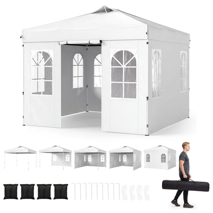 Tente pliante imperméable 10x10 pi avec parois latérales