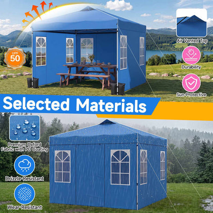 Tente pliante imperméable de 3 x 3 m avec parois latérales