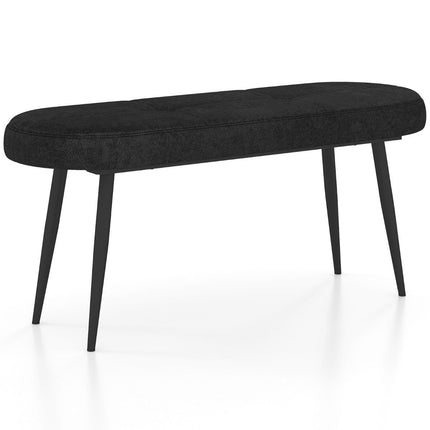 Banc de 113 cm avec coussins &amp; Banc ottoman rembourré avec pieds en métal, capacité de charge jusqu'à 300 kg, noir