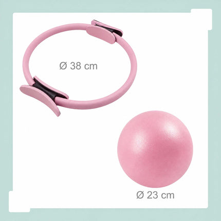 11-teiliges Pilates-Set mit Ring, Ball, Bändern und Hanteln