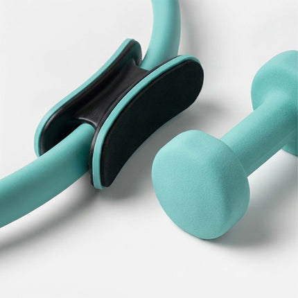 11-teiliges Pilates-Set mit Ring, Ball, Bändern und Hanteln