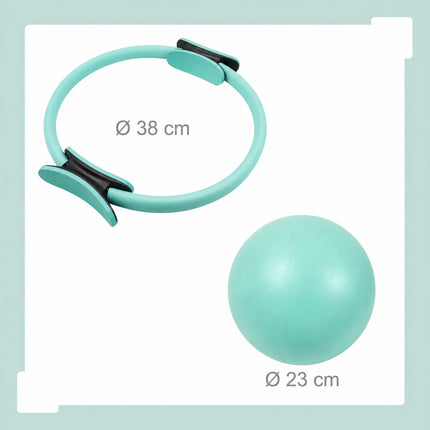 11-teiliges Pilates-Set mit Ring, Ball, Bändern und Hanteln