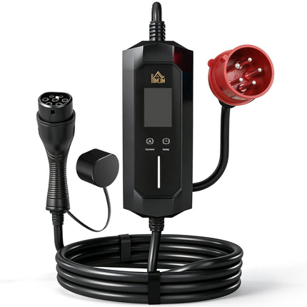 11-kW-Ladegerät Typ 2 für Elektrofahrzeuge, 8-m-Kabel, einstellbare Leistung