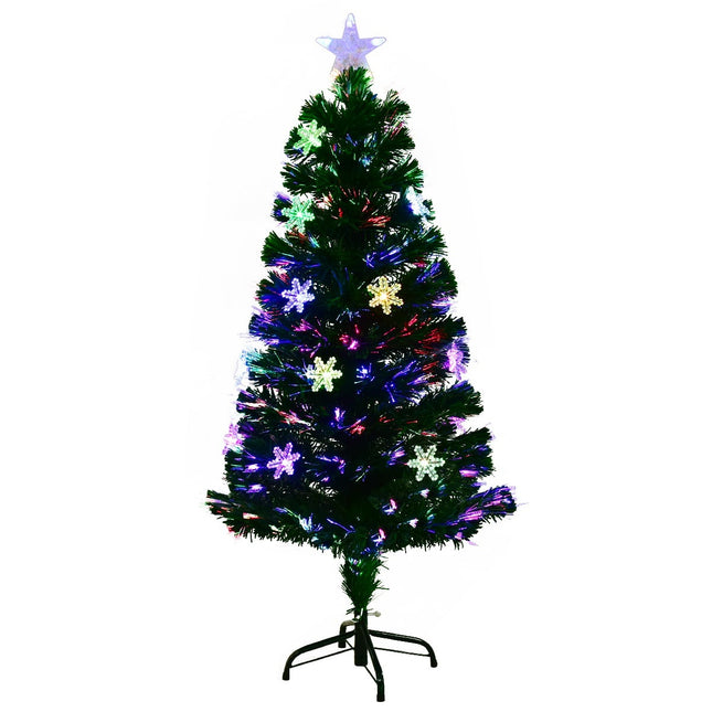 Sapin de Noël artificiel de 120 cm avec fibre optique LED
