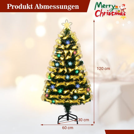 Sapin de Noël artificiel de 120 cm avec lumières et étoile au sommet