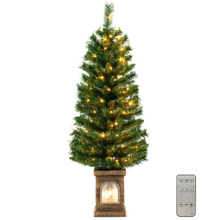 120 cm Künstlicher Weihnachtsbaum mit Beleuchtung und Zeitschaltuhr