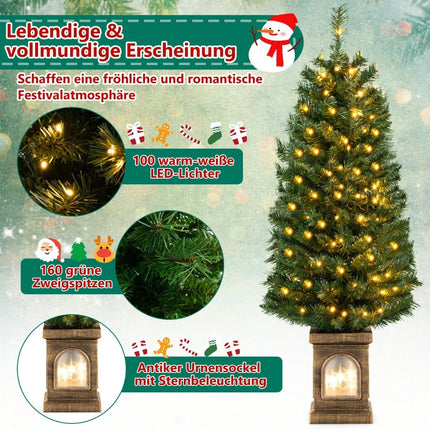 120 cm Künstlicher Weihnachtsbaum mit Beleuchtung und Zeitschaltuhr