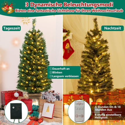 120 cm Künstlicher Weihnachtsbaum mit Beleuchtung und Zeitschaltuhr