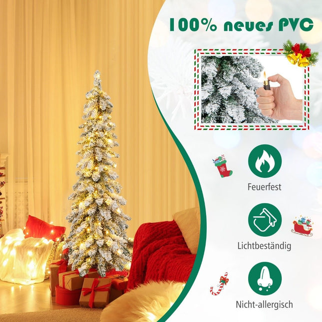 Sapin de Noël artificiel de 120 cm de haut avec 225 branches en PVC et 100 lumières LED.
