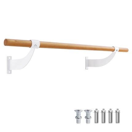120 cm lange Holz Ballettstange inkl. Wandabstand Wandmontage Tanzstange Natur