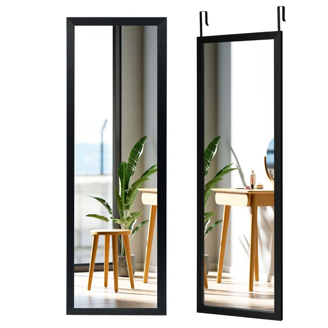 Miroir mural 120 x 37 cm avec crochets de suspension réglables en hauteur, miroir pour chambre à coucher