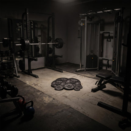 Plaque de poids en fonte de 1,25 kg, noire, trou de 31 mm