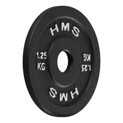 Plaque de poids en fonte de 1,25 kg, noire, trou de 31 mm