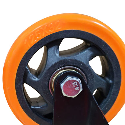 Lenkrollen-Set 125 mm, Stahl & PVC, 150 kg Traglast