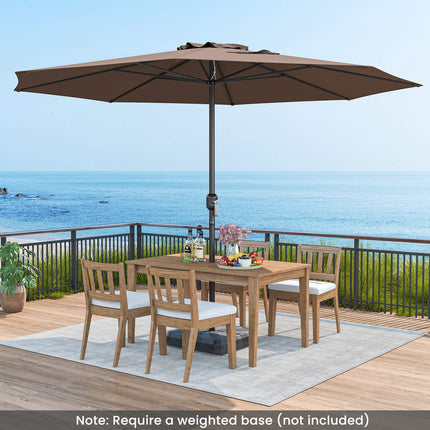 Parasol de terrasse de 3,65 m (12 pi) avec manivelle, 8 baleines, couleur café
