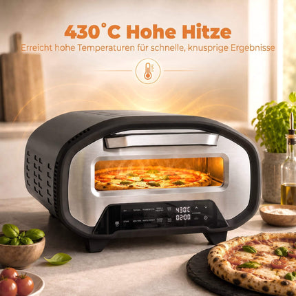 Four à pizza électrique 30 cm, 8 programmes, 430 °C, plaque en céramique
