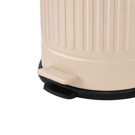 12-Liter-Treteimer im Retro-Stil, beige, mit Soft-Close-Deckel