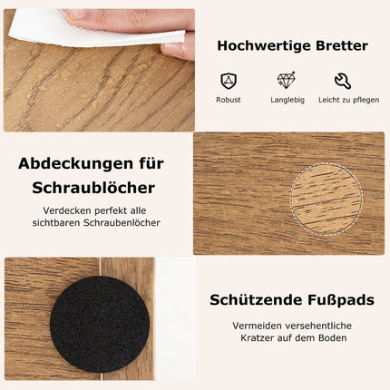 12-stufiges Bücherregal mit Kippschutz, Baumdesign