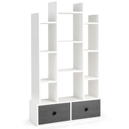 Bibliothèque et tiroir à dos ouvert à 12 niveaux 81 x 24 x 132 cm Blanc