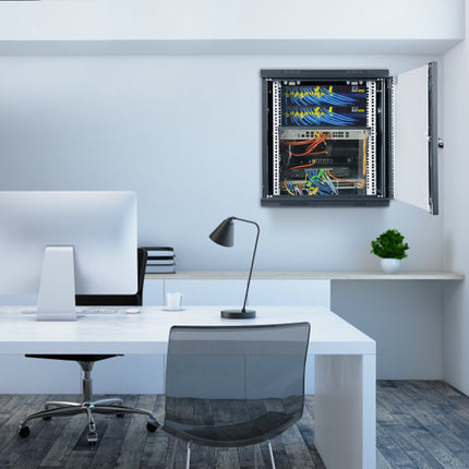 12U Wall Mount Network Server Cabinet, 19-Inch, Locking Glass Door