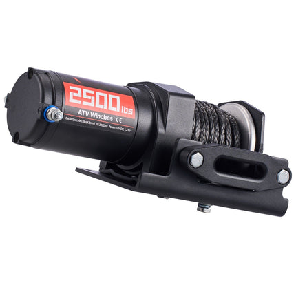 12V ATV UTV Electric Winch 2500 lb, Synthetic Rope, Remote