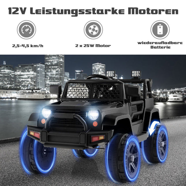 Véhicule électrique pour enfants à piles 12 V avec télécommande noir