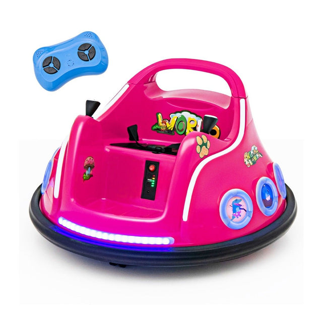 Auto tamponneuse pour enfants 12 V, rotation à 360°, musique et télécommande