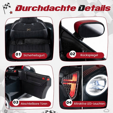 Voiture électrique pour enfants 12 V, design BMW Mini, noire, avec télécommande